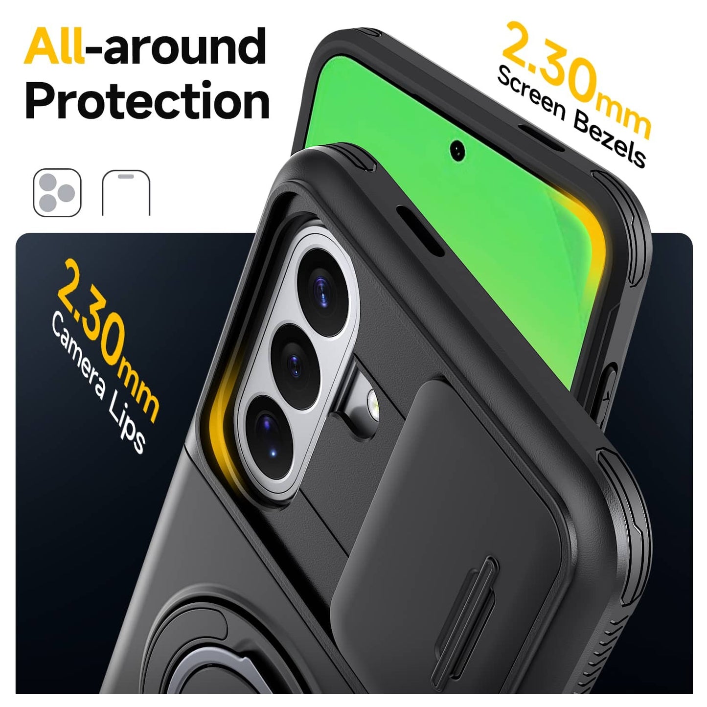 For Samsung Galaxy A57 A56 A37 A36 A27 A26 A17 Case with Card Holder & Kickstand