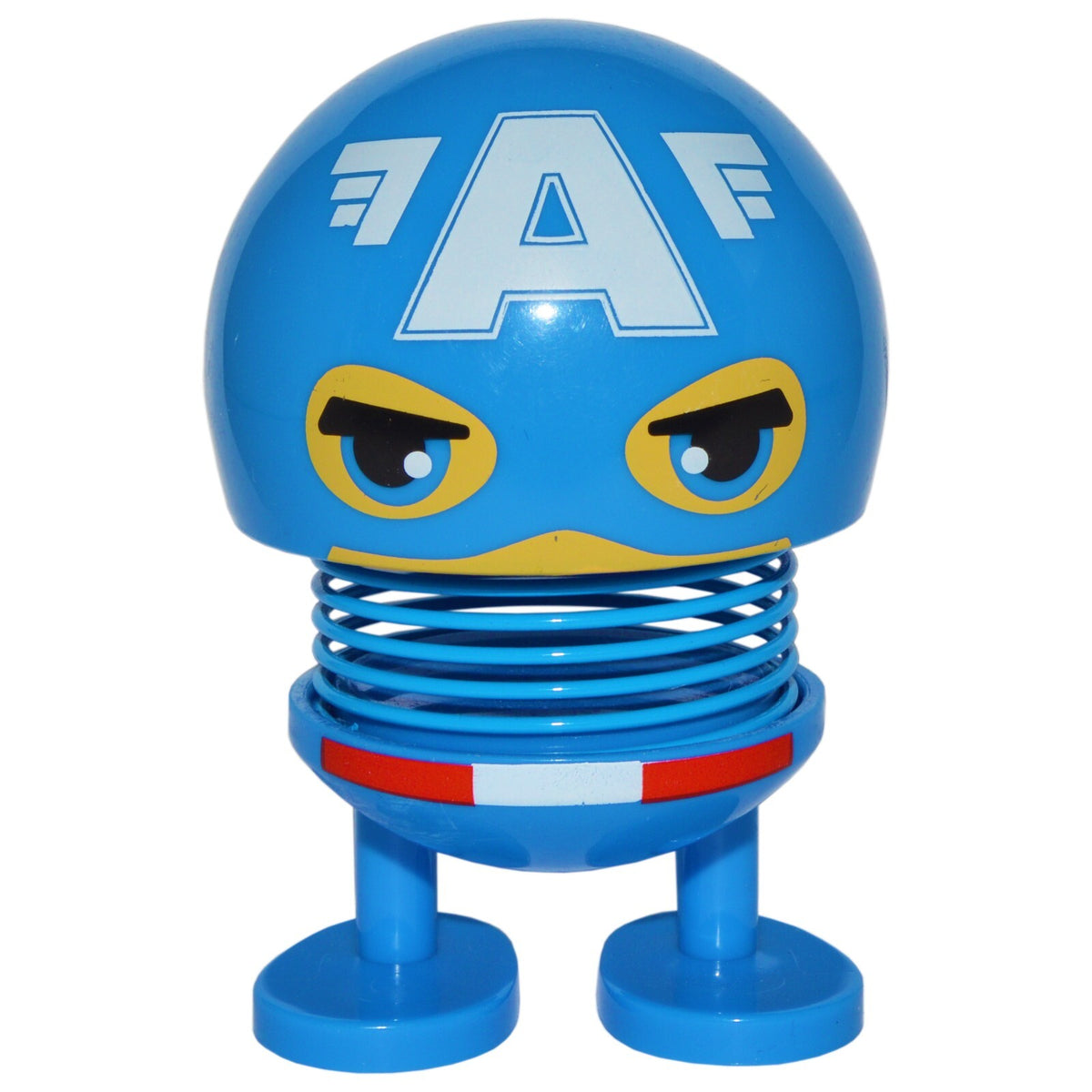 4-inch Smiley Face Bobblehead with Adhesive Feet for Mounting in Car, Cute Mini