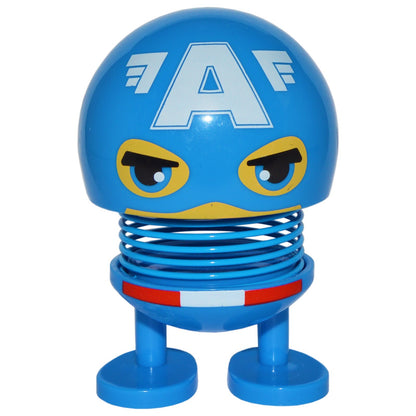 4-inch Smiley Face Bobblehead with Adhesive Feet for Mounting in Car, Cute Mini
