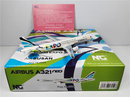 NG Model 1:400 AIR BUSAN World For EXPO BUSAN KOREA FOR AIRBUS A321neo HL8504