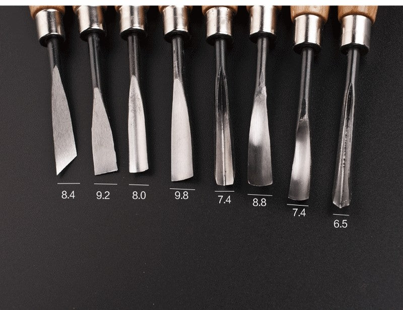 8 Pcs Hand Wood Carving Chisel Knife Detail Carpentry Woodworking DIY Tool