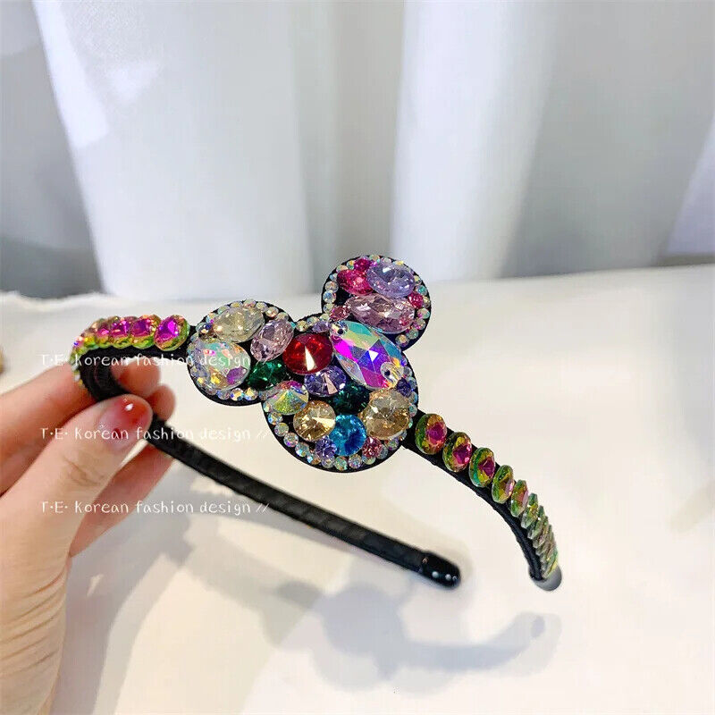 Women Headband Vintage Baroque Flower Big Diamond Luxury Fashion Party Hairbands