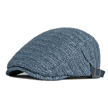 Men Beret Hat Summer Full Mesh Herringbone Women Breathable Peaked Ivy Visor Cap