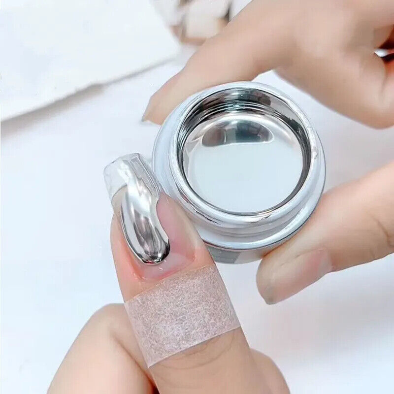Nail Polish 8ml Jars Silver Gold Mirror Metallic Lacquer UV Gels Soak Off Paints