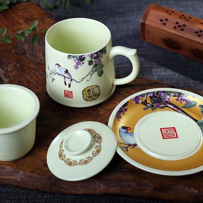 450ml Jingdezhen Teacup Ceramic Filter Tea Cup Home Water Cup Kung Fu Tea Set
