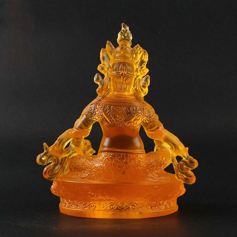 14.5cm Feng Shui Tibet Tibetan Buddhism Statue Yellow Jambhala Buddha