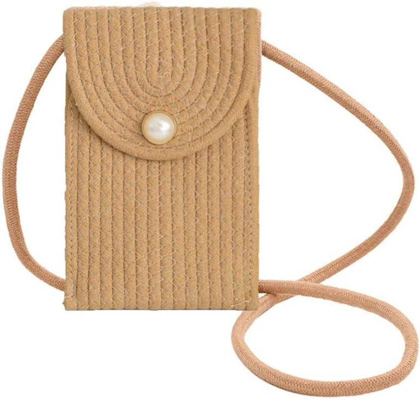 Hand Woven Crossbody Bags for Women Boho Style Cell Phone Purse Handbag Gift