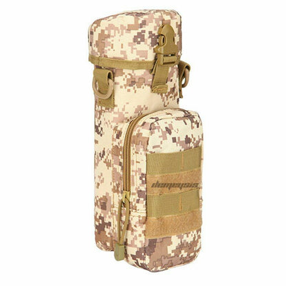 Water Bottle Pouch Nylon Outdoor Military Travel Kettle Bag Shoulder Strap Green