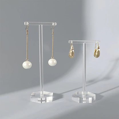 Jewelry Display Rack Clear Acrylic T Shape Drop Earrings Holder Organizer Stands