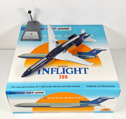 1:200 InFlight United Airlines B727-200 N7251U Airplane Diecast Plane Model