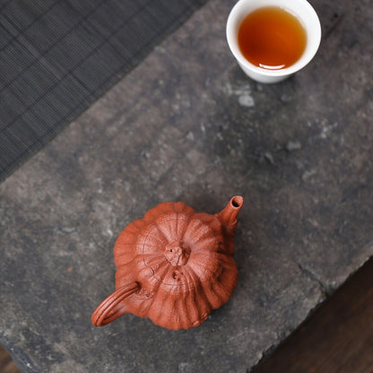 120cc Chinese Yixing Handmade Zisha Teapot Jiangponi Pumpkin Gongfu Tea Pot
