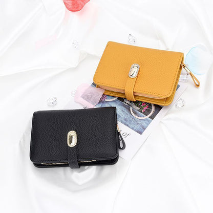 Wallet Genuine Leather Short Wallet Multi Card Slot Zipper Zero Wallet Card Bags