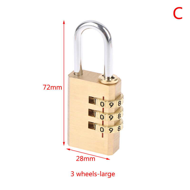 Brass Mini 3/4 Digits Number Code Lock Combination Padlock For Travelling Bag