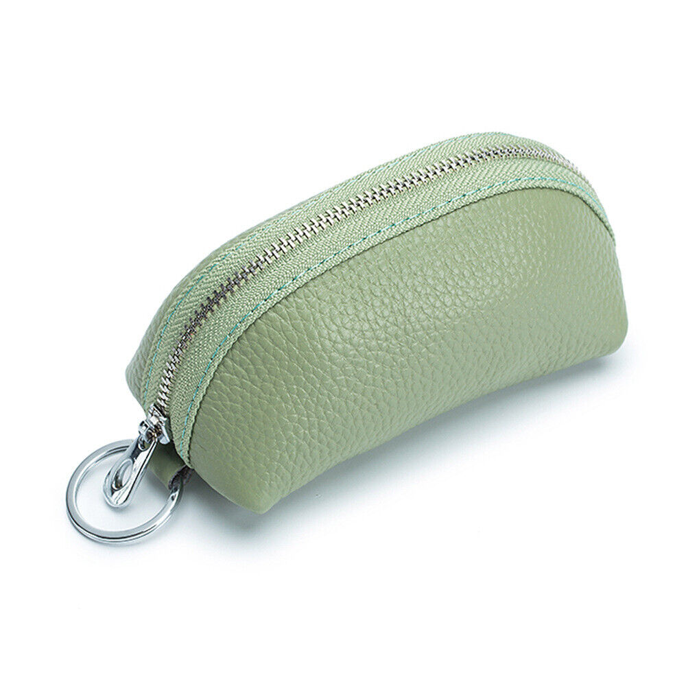 Unisex Soft Small Real Leather Pouch Coins Purse Mini Soft Wallet Zips Keys Bag