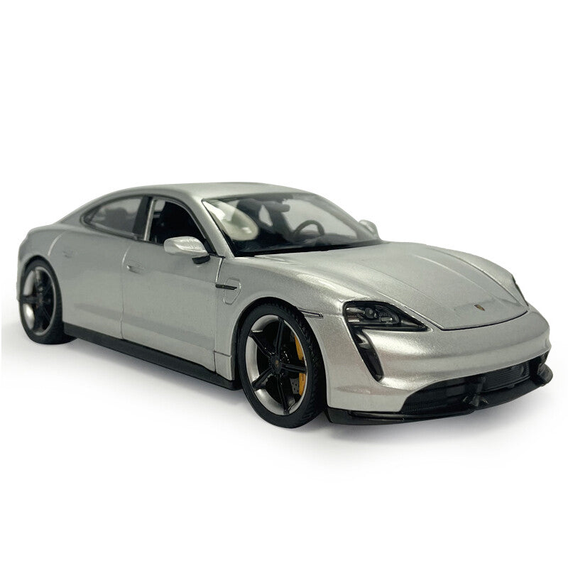 1/24 Porsche Taycan Turbo S Model Car Diecast Toy Vehicle Collectible Silver
