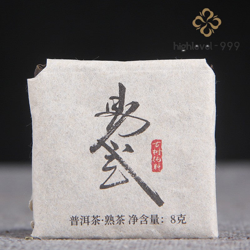 500g Ripe Pu'er Tea Yunnan Yiwu Ancient Tree Thin Square Slice Aged Leaf Tea
