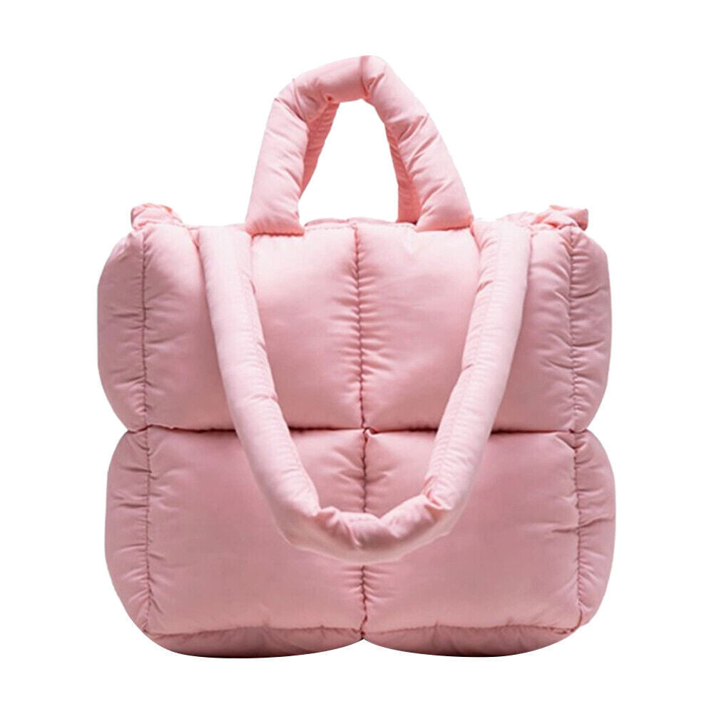 Puffer Tote Bag for Women Quilted Puffy Handbag Winter Down Shoulder Bnn