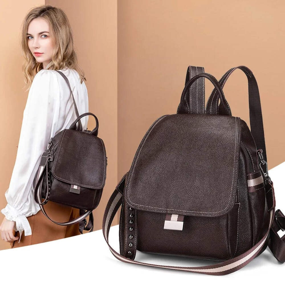 Genuine Leather Backpack Anti Theft Vintage Style
