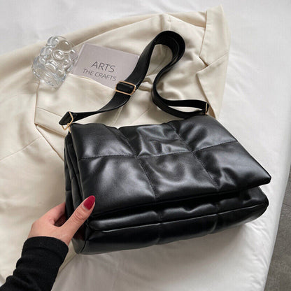 Vintage Totes Large Capacity PU Leather Crossbody Handbag Women Shoulder Bag