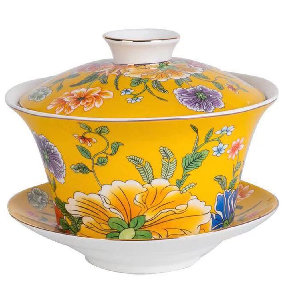 300ml Tea Bowl Jingdezhen Hand Painted Gaiwan Kung Fu Tea Set Tureen Decor