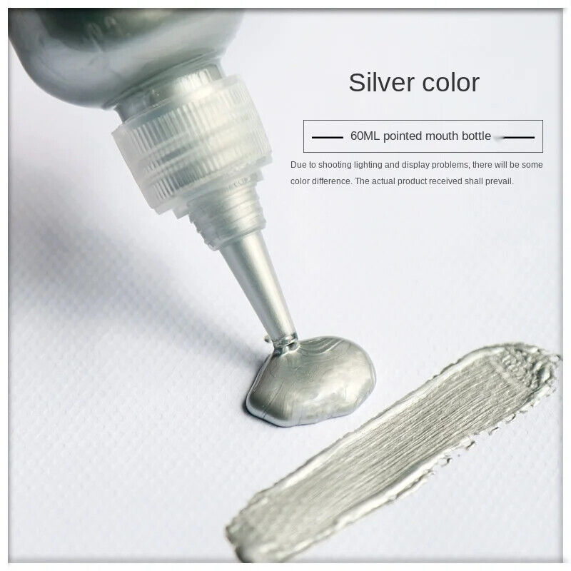 Acrylic Paint 60ml Gold Metallic Color DIY Waterproof Statuary Coloring Pigments