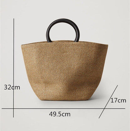 Women Straw Bag Beach Handmade Wicker Summer Tote Handbag Shoulder Messenger Bag