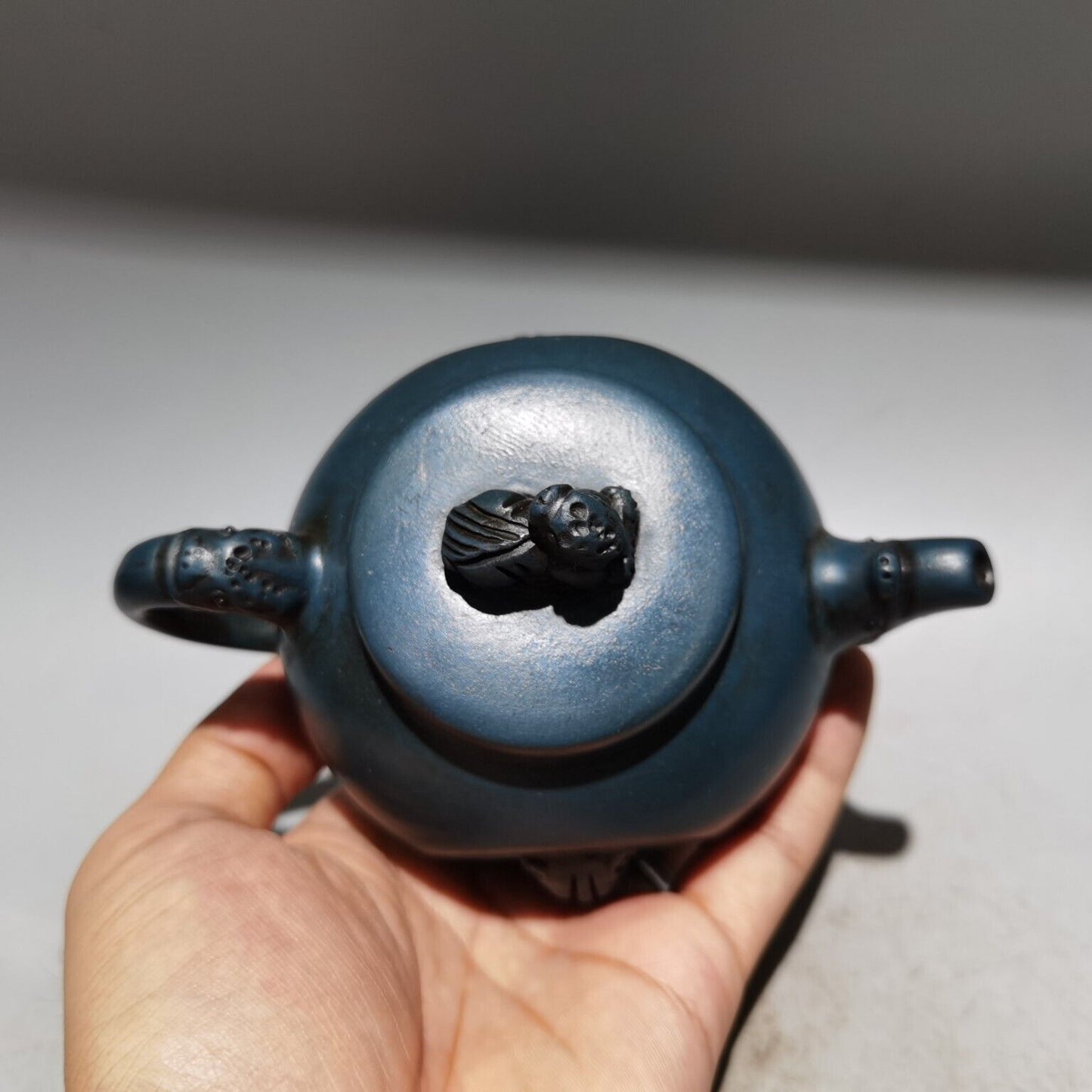 vintage chinese yixing purple clay teapot zisha ceremony carving Collectible art
