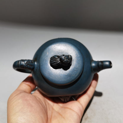 vintage chinese yixing purple clay teapot zisha ceremony carving Collectible art