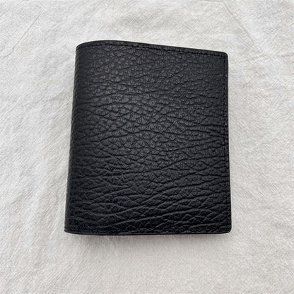 Cowhide Black Wallet Fashionable Simple Genuine Leather Wallet Card Bag 11*2*9CM