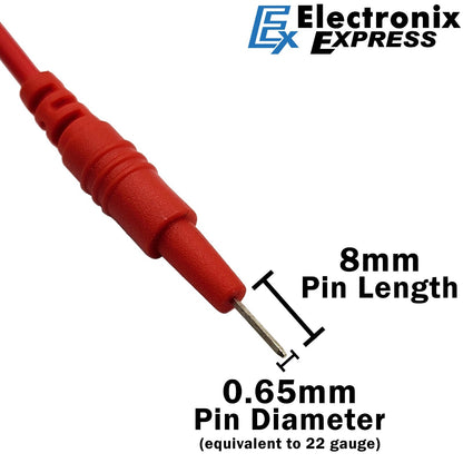 24" Alligator Clip to Breadboard Pin Lead Set, Includes 1 Red and 1 Black Cable