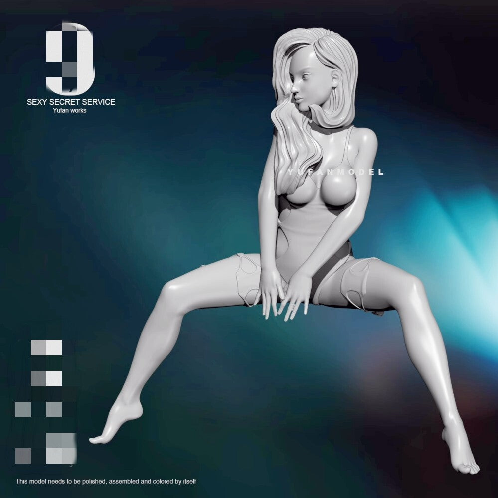 1/24 resin figure model kit Original Sexy Agent Feier Unassembled Unpainted