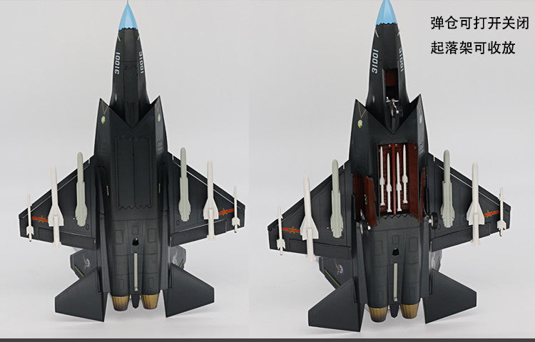 1:36 43CM China J-31 Stealth Fighter Jet Plane Diecast Military Aircraft Model