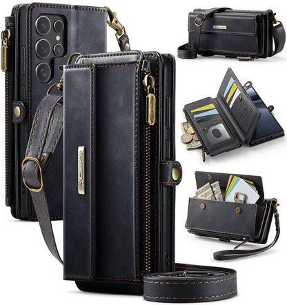 For Samsung Galaxy S25 Ultra Plus Wallet Case, Card Holder Kickstand Flip Cover