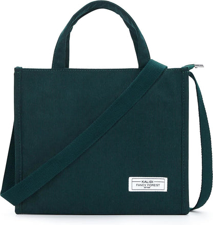 KALIDI Tote Bag for Women Corduroy Crossbody Bag Casual Zipper Tote Fashion Shou