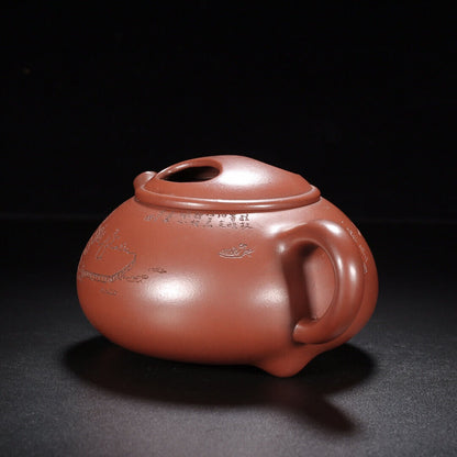 Chinese Yixing Zisha Clay Handmade Exquisite Teapot （牛盖石瓢 底款：吴群祥）