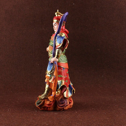 10.2"in Small Resin Buddha Statues Seiko Painting Weituo Bodhisattva Kalan