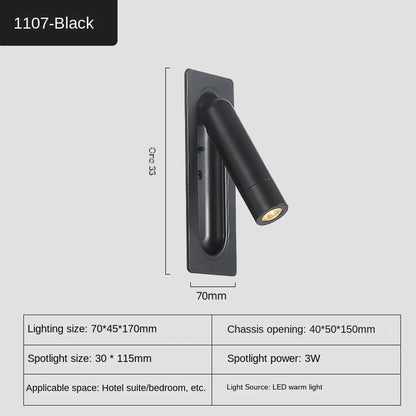 Wall Lamp Aluminum USB Charging Interior Decoration Bedroom Bedside Study Lights