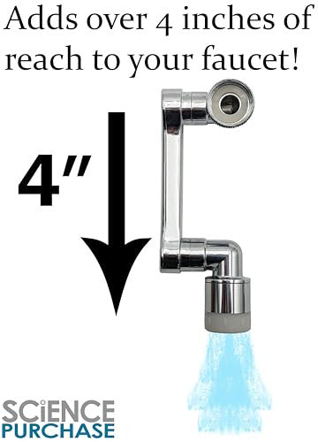 2 Pack Multi-Angle Rotating Faucet Extender and Aerator with Low and High Pre...