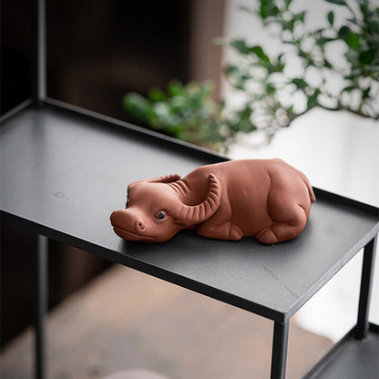 Chinese Yixing Zisha Purple Clay Tea Pet Bull Holder For Lid Of Tea Pot Tea Play