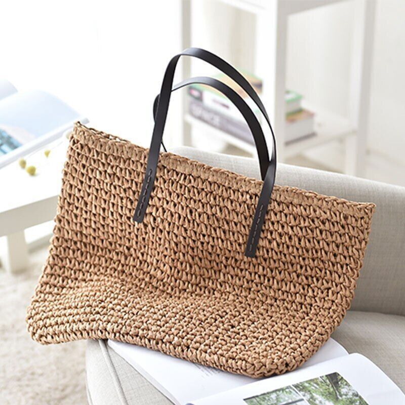 Woven Straw Beach Bags Women Handbag Female Shoulder Bag