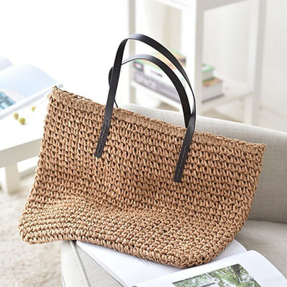 Woven Straw Beach Bags Women Handbag Female Shoulder Bag