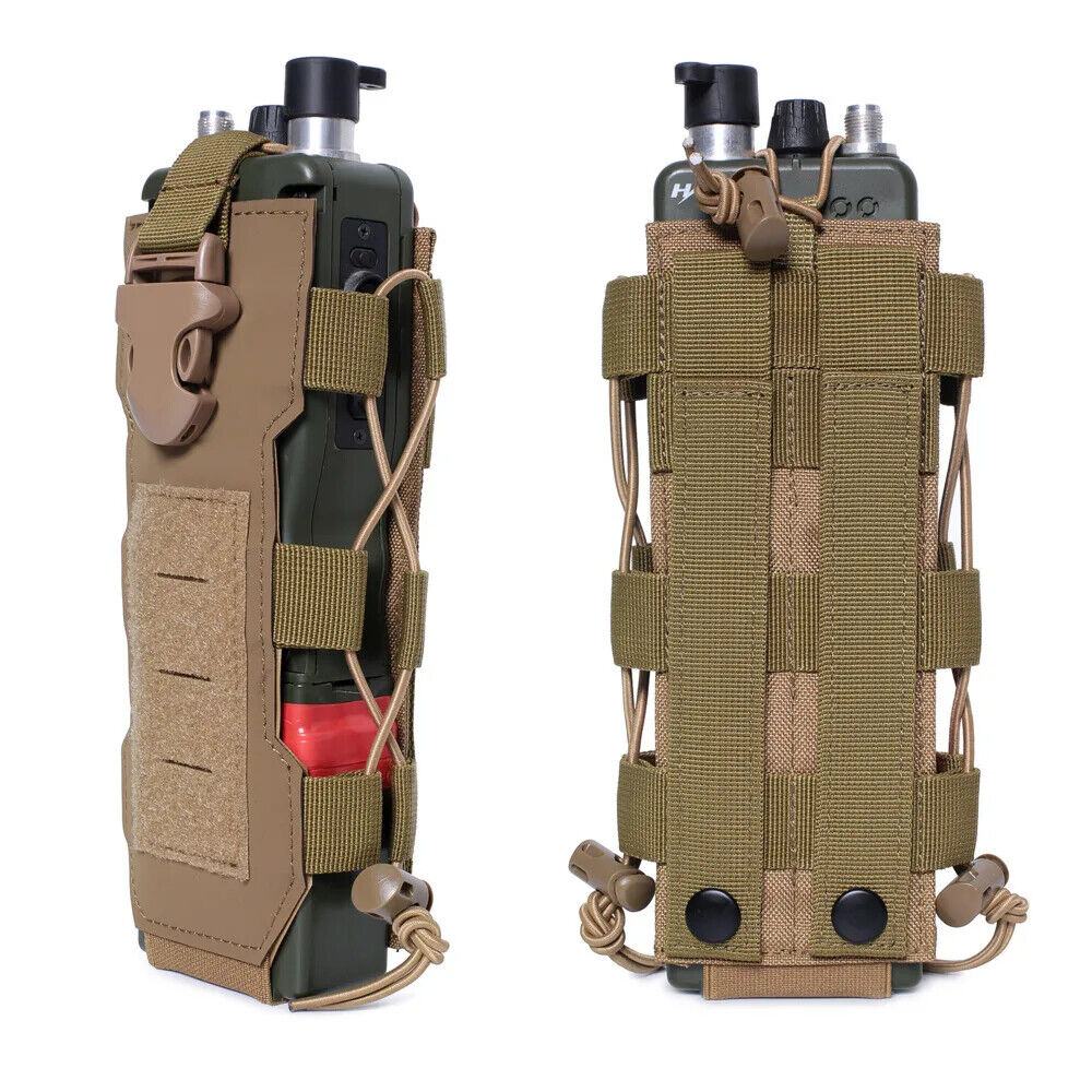 Tactical Radio Pouch Water Bag Walkie Talkie Holder Pocket Quick Release Pouch