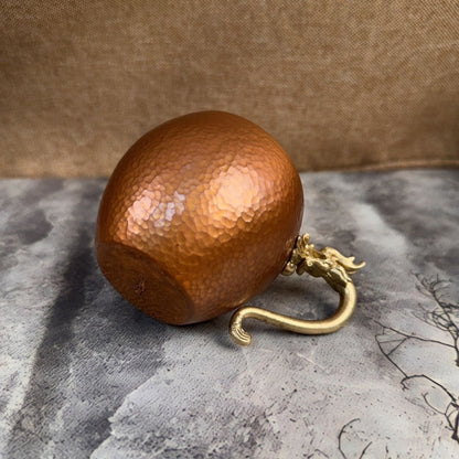 Chinese Handmade Hammered Copper Dragon Egg Cup 160ml Tea Coffee Mug