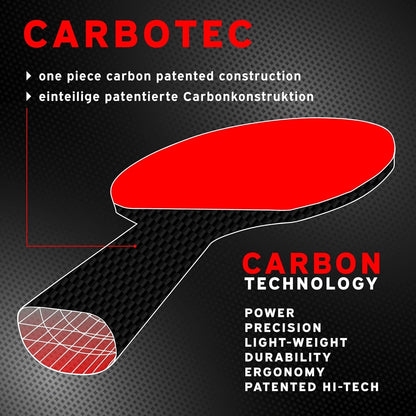 Wood Carbotec 3000 Table Tennis Bat Colour Black Weight 87 Grams Attacking