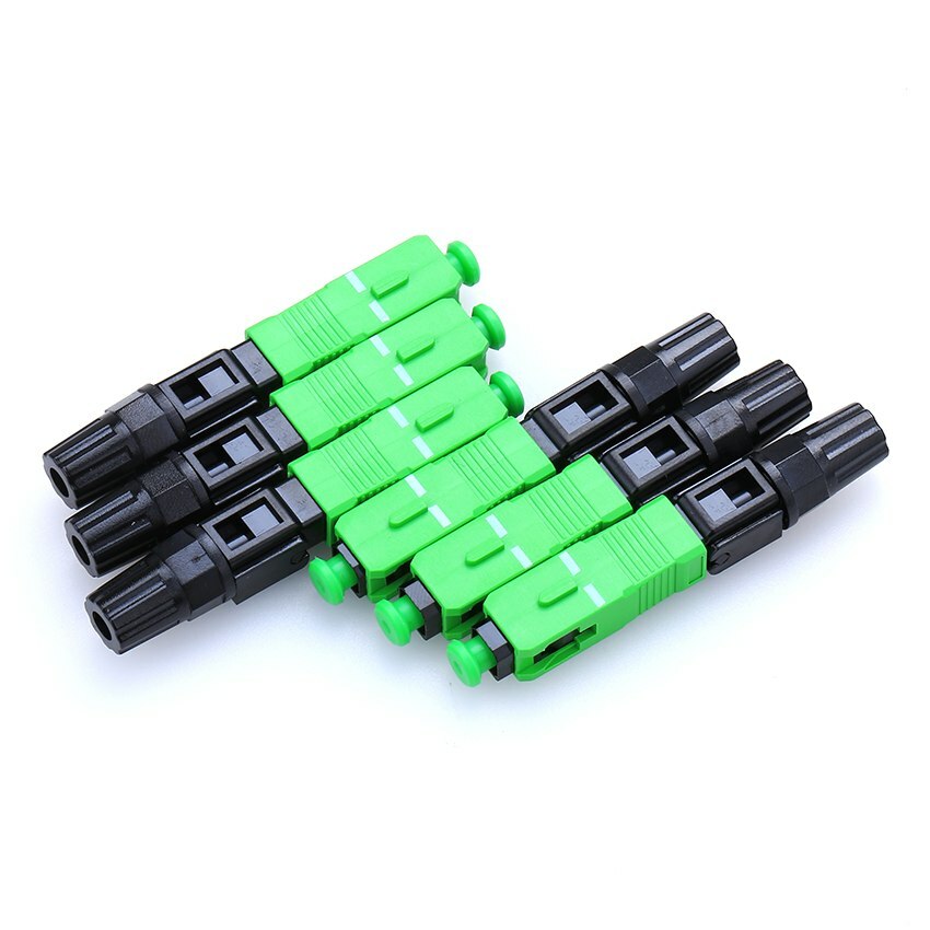 100pcs Fiber Optic Fast Connector SC/APC Covered Wire Optic Connector