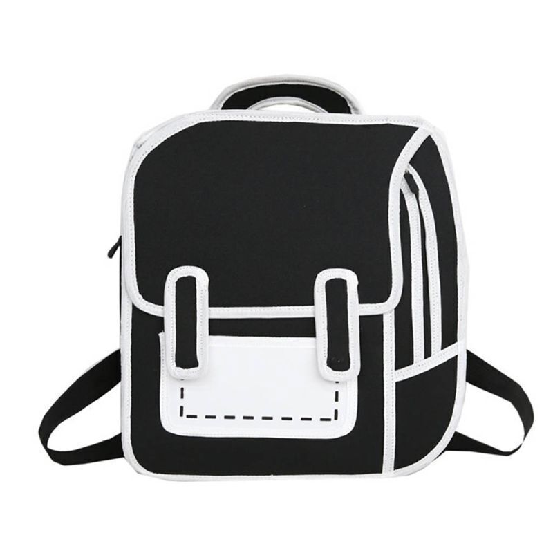 Women Backpack Cartoon School Bag Comic Bookbag Teenager Girls