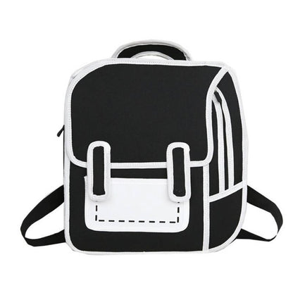 Women Backpack Cartoon School Bag Comic Bookbag Teenager Girls