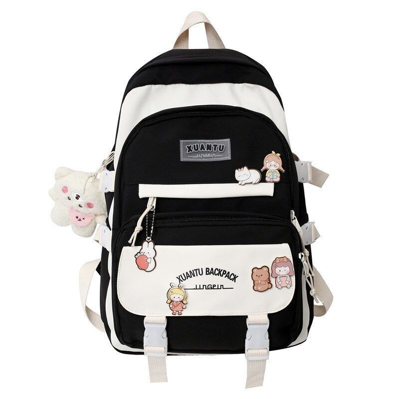 Backpack Shoulder Bags Multi Pockets Waterproof School Bag 31*11*32CM Blue Black