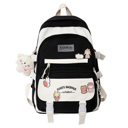 Backpack Shoulder Bags Multi Pockets Waterproof School Bag 31*11*32CM Blue Black