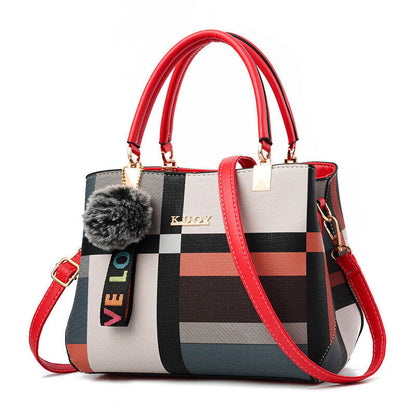 Women's Bag One-shoulder Messenger Bag Fashion All-match Checked Handbag